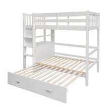 Solenne Convertible Single Over Double Bunk Bed with Desk & Mattress